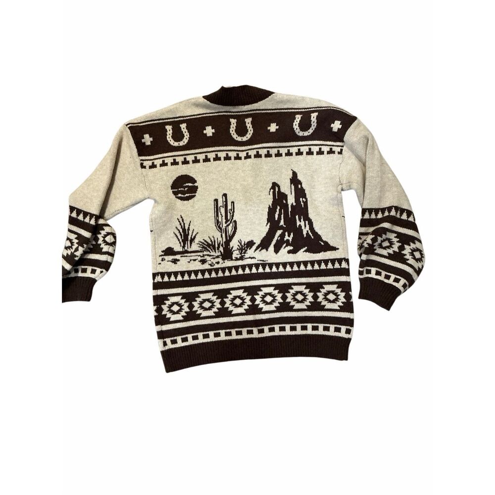 Brand New New'm Women's S Vintage Western Cowgirl Horse Knit Cardigan Sweater - Picture 8 of 9